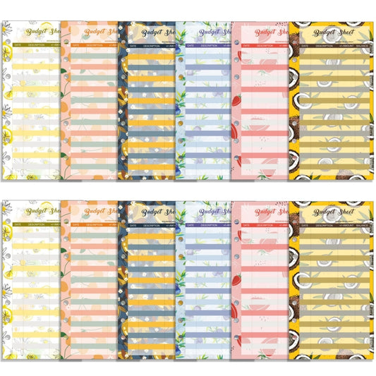 60 Sheets Cash Budget Card Loose-leaf Bookkeeping Replacement Core(Fruits) - Notebooks by buy2fix | Online Shopping UK | buy2fix
