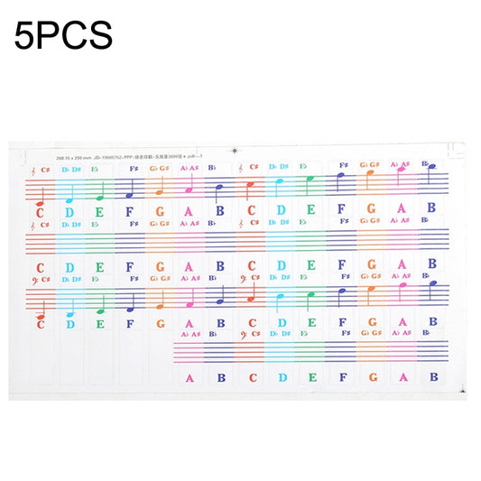 QT-005 5PCS Children Piano Keyboard Color Stickers Musical Instrument Accessories - Keyboard Accessories by buy2fix | Online Shopping UK | buy2fix