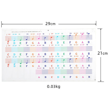 QT-005 5PCS Children Piano Keyboard Color Stickers Musical Instrument Accessories - Keyboard Accessories by buy2fix | Online Shopping UK | buy2fix