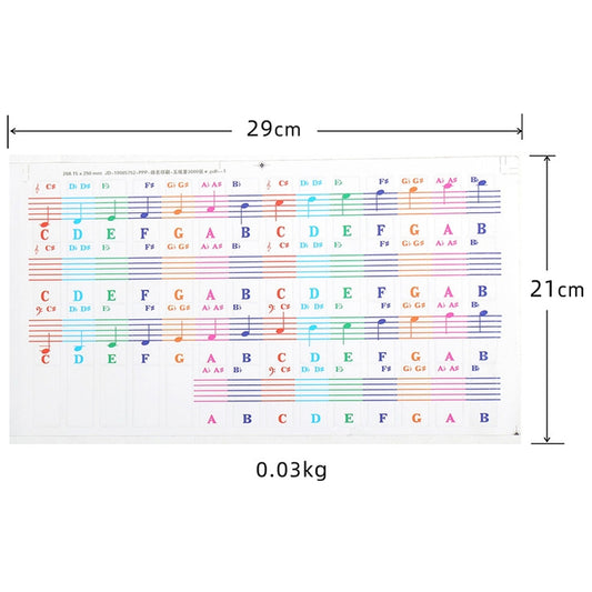 QT-005 5PCS Children Piano Keyboard Color Stickers Musical Instrument Accessories - Keyboard Accessories by buy2fix | Online Shopping UK | buy2fix