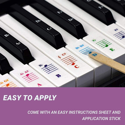 QT-005 5PCS Children Piano Keyboard Color Stickers Musical Instrument Accessories - Keyboard Accessories by buy2fix | Online Shopping UK | buy2fix