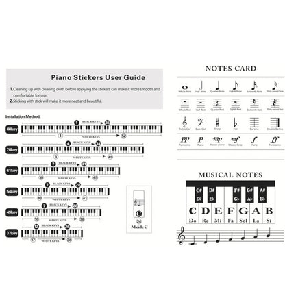 QT-0302 5PCS Children Piano Keyboard Color Stickers Musical Instrument Accessories - Keyboard Accessories by buy2fix | Online Shopping UK | buy2fix