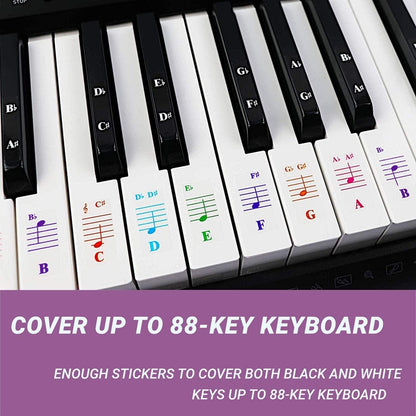 QT-0302 5PCS Children Piano Keyboard Color Stickers Musical Instrument Accessories - Keyboard Accessories by buy2fix | Online Shopping UK | buy2fix