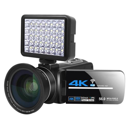 5600PX Zoomable 4K Digital Video Camera With Fill Light + Wide Angle Lens - Video Cameras by buy2fix | Online Shopping UK | buy2fix
