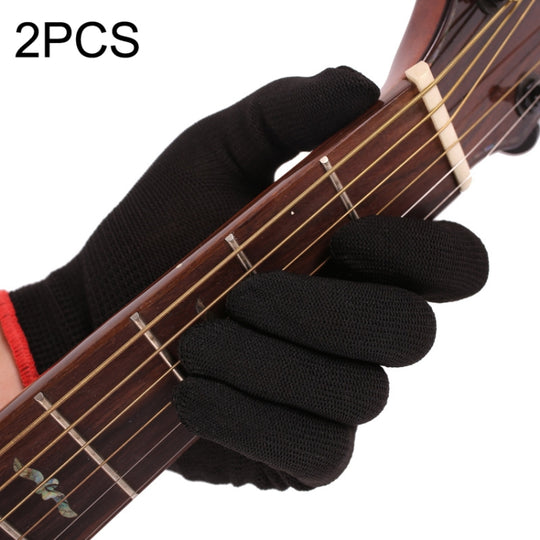 2PCS Beginner Press Nylon Wear -Resistant Anti -Slip Left Hand Guitar Exercise Glove,Size: Medium