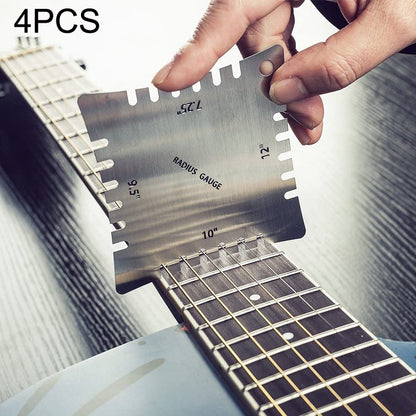 4 PCS/ Set Guitar With Teeth Ruler Guitar Repair Measuring Ruler Tools - String Instrument Accessories by buy2fix | Online Shopping UK | buy2fix