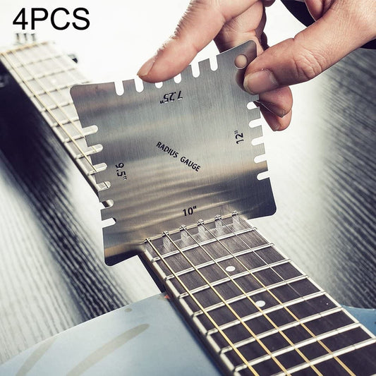 4 PCS/ Set Guitar With Teeth Ruler Guitar Repair Measuring Ruler Tools - String Instrument Accessories by buy2fix | Online Shopping UK | buy2fix