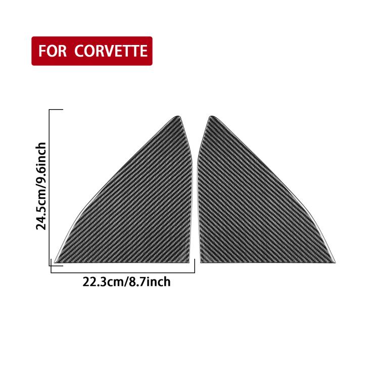 For Chevrolet Corvette C8 2pcs /Set Rear Triangle Window Decoration Sticker(Black) - Car Interior Mouldings by buy2fix | Online Shopping UK | buy2fix