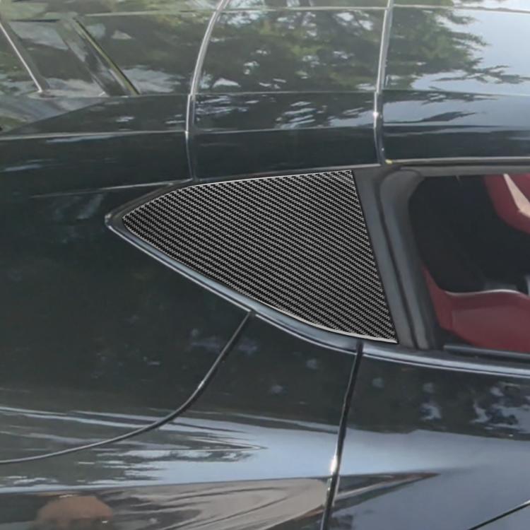 For Chevrolet Corvette C8 2pcs /Set Rear Triangle Window Decoration Sticker(Black) - Car Interior Mouldings by buy2fix | Online Shopping UK | buy2fix