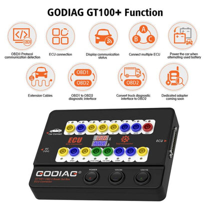 GODIAG GT100+ OBDII Breakout Box Diagnostic Port Tester ECU Bench Connector(US Plug) - Electronic Test by buy2fix | Online Shopping UK | buy2fix