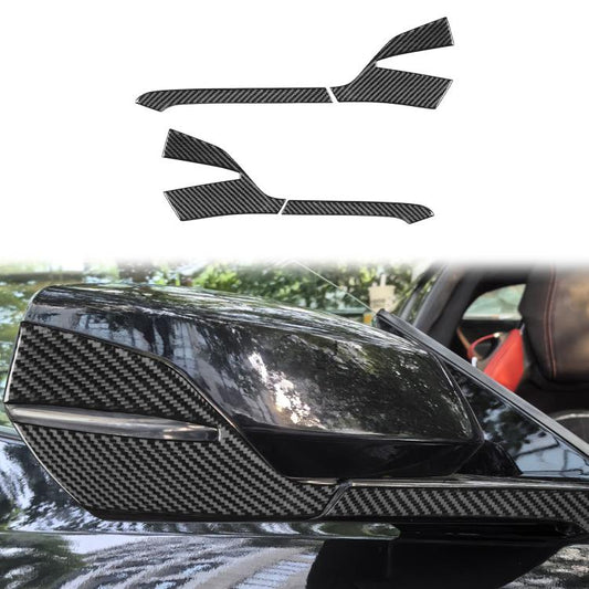 For Chevrolet Corvette C8 4pcs /Set Right-Hand Drive Rearview Mirror Anti-Scratch Sticker(Black) - Car Interior Mouldings by buy2fix | Online Shopping UK | buy2fix