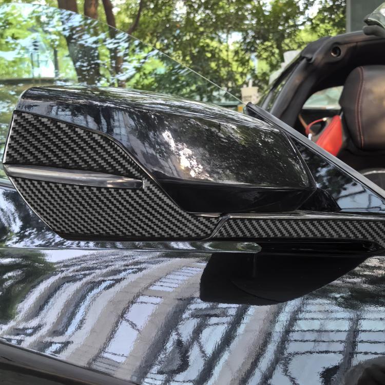 For Chevrolet Corvette C8 4pcs /Set Right-Hand Drive Rearview Mirror Anti-Scratch Sticker(Black) - Car Interior Mouldings by buy2fix | Online Shopping UK | buy2fix