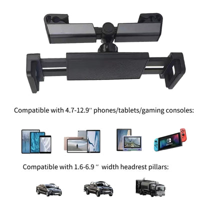 Car Rear Pillow Phone Tablet Bracket Rotatable Car Phone Holder(Black) by buy2fix