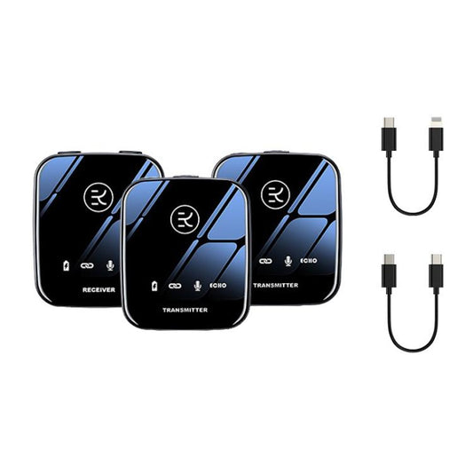 M18 Wireless Microphone Collar Clip Recording Equipment, Style: 1 In 2 Type-C+8Pin - Microphone by buy2fix | Online Shopping UK | buy2fix