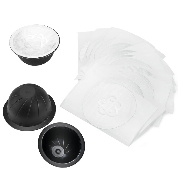 ICafilas Coffee Capsule Shell For Nespresso Vertuo Plus ENV 135/Vertuo ENV 150/BNV450WHT1BUC1, Color: 3 Black Cups+60 Aluminum Foil - Coffee Machine Parts by buy2fix | Online Shopping UK | buy2fix