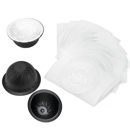 ICafilas Coffee Capsule Shell For Nespresso Vertuo Plus ENV 135/Vertuo ENV 150/BNV450WHT1BUC1, Color: 3 Black Cups+60 Aluminum Foil - Coffee Machine Parts by buy2fix | Online Shopping UK | buy2fix