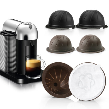 ICafilas Coffee Capsule Shell For Nespresso Vertuo Plus ENV 135/Vertuo ENV 150/BNV450WHT1BUC1, Color: 3 Black Cups+60 Aluminum Foil - Coffee Machine Parts by buy2fix | Online Shopping UK | buy2fix