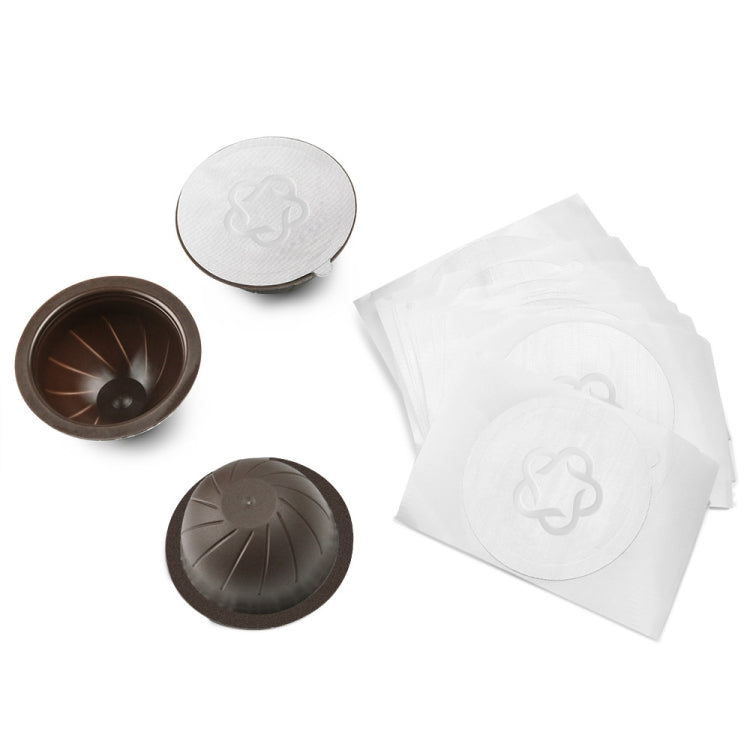 ICafilas Coffee Capsule Shell For Nespresso Vertuo Plus ENV 135/Vertuo ENV 150/BNV450WHT1BUC1, Color: 3 Brown Cups+60 Aluminum Foil - Coffee Machine Parts by buy2fix | Online Shopping UK | buy2fix