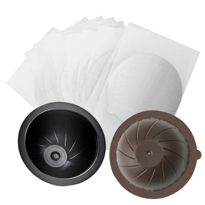 ICafilas Coffee Capsule Shell For Nespresso Vertuo Plus ENV 135/Vertuo ENV 150/BNV450WHT1BUC1, Color: Black+Brown+100 Aluminum Foil - Coffee Machine Parts by buy2fix | Online Shopping UK | buy2fix