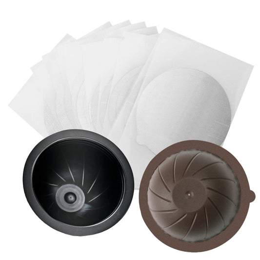 ICafilas Coffee Capsule Shell For Nespresso Vertuo Plus ENV 135/Vertuo ENV 150/BNV450WHT1BUC1, Color: Black+Brown+100 Aluminum Foil - Coffee Machine Parts by buy2fix | Online Shopping UK | buy2fix