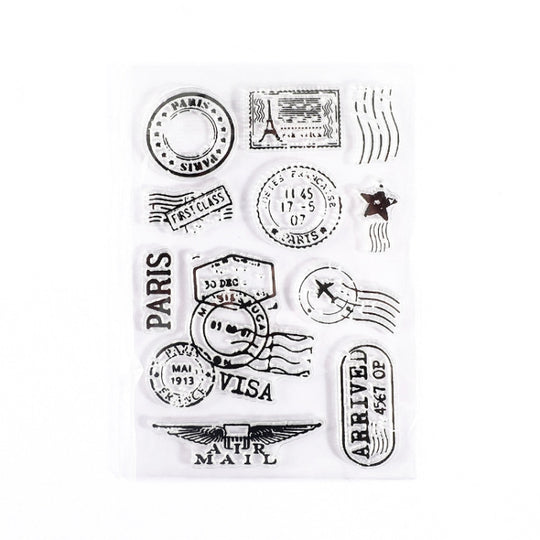 5 PCS Vintage Botanical Arrangement Handbook Clear Silicone Stamp(Vintage Postmark)
