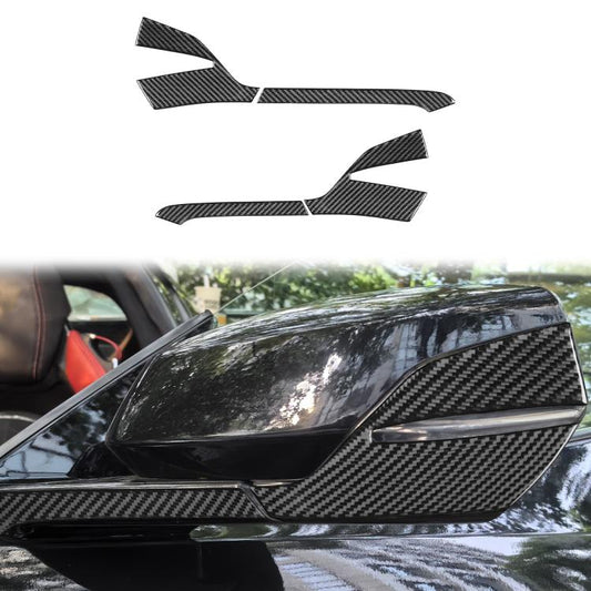 For Chevrolet Corvette C8 4pcs /Set Left-Hand Drive Rearview Mirror Anti-Scratch Stickers(Black) - Car Interior Mouldings by buy2fix | Online Shopping UK | buy2fix