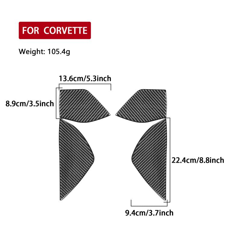 For Chevrolet Corvette C8 4pcs /Set Front Slot Decoration Sticker(Black) - Car Interior Mouldings by buy2fix | Online Shopping UK | buy2fix