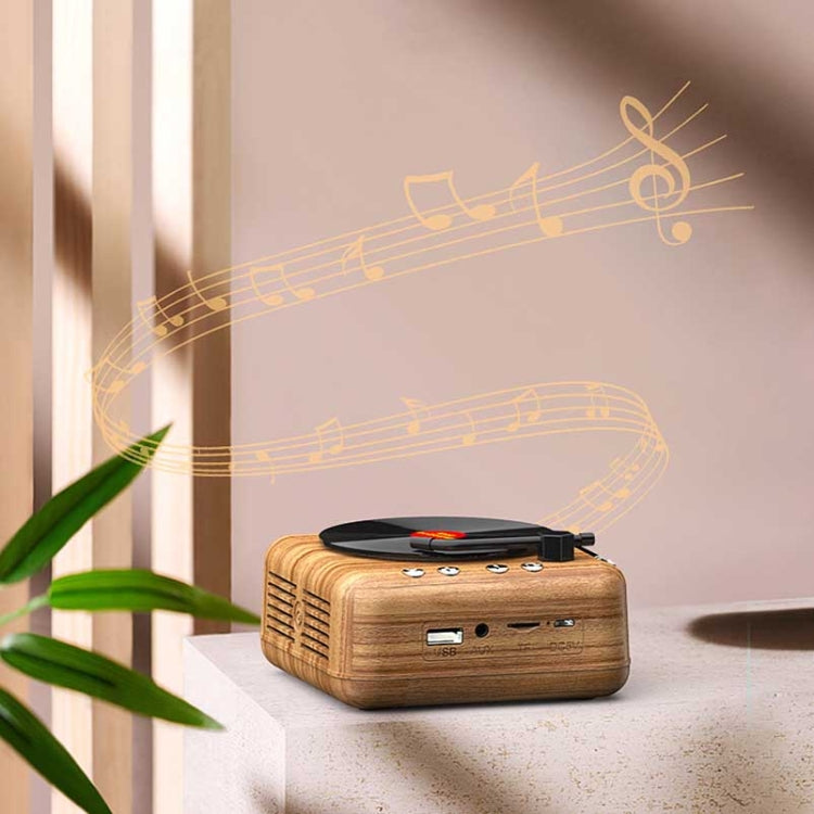 Manovo H3 Retro Vinyl Record Player Shape Mini Bluetooth Speaker, Color: Black - Desktop Speaker by buy2fix | Online Shopping UK | buy2fix