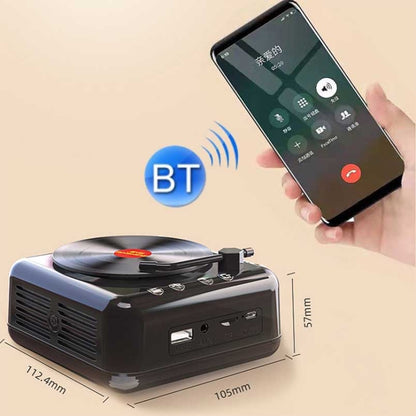 Manovo H3 Retro Vinyl Record Player Shape Mini Bluetooth Speaker, Color: White - Desktop Speaker by buy2fix | Online Shopping UK | buy2fix