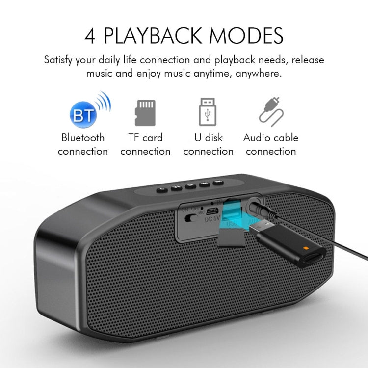 M5 Portable 6D Surround Sound Digital Display Bluetooth Speaker(Black) - Desktop Speaker by buy2fix | Online Shopping UK | buy2fix