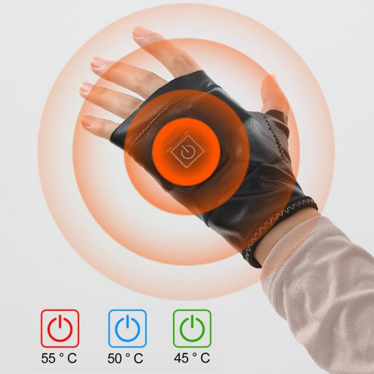 1 Pair Adjustable Temperature Rechargeable Intelligent Electric Heating Gloves Half Finger Gloves, Size: L(Black) - Safety Gloves by buy2fix | Online Shopping UK | buy2fix