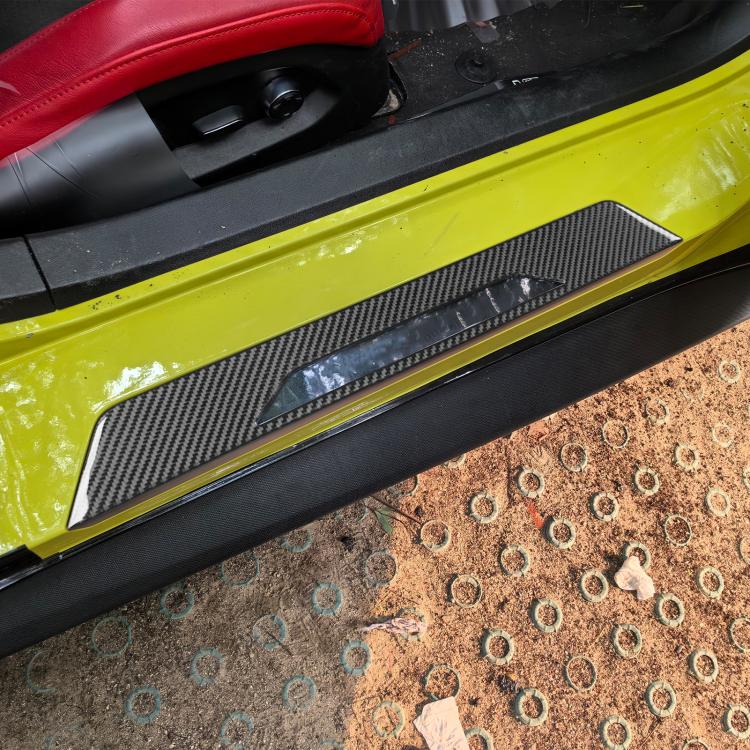 For Chevrolet Corvette C8 2pcs /Set Door Sill Decorative Sticker(Black) - Car Interior Mouldings by buy2fix | Online Shopping UK | buy2fix