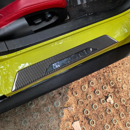 For Chevrolet Corvette C8 2pcs /Set Door Sill Decorative Sticker(Black) - Car Interior Mouldings by buy2fix | Online Shopping UK | buy2fix