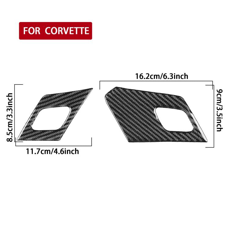 For Chevrolet Corvette C8 2pcs /Set Door Radar Sticker(Black) - Car Interior Mouldings by buy2fix | Online Shopping UK | buy2fix