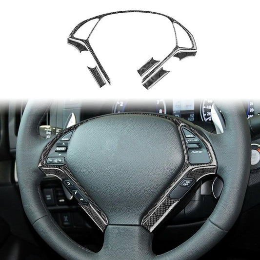 For Infiniti G35/G37/G25/Q60 6pcs /Set Steering Wheel Decorative Cover Trim Sticker(Black) - Car Interior Mouldings by buy2fix | Online Shopping UK | buy2fix