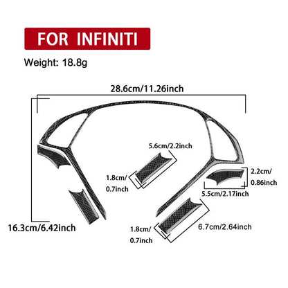 For Infiniti G35/G37/G25/Q60 6pcs /Set Steering Wheel Decorative Cover Trim Sticker(Black) - Car Interior Mouldings by buy2fix | Online Shopping UK | buy2fix