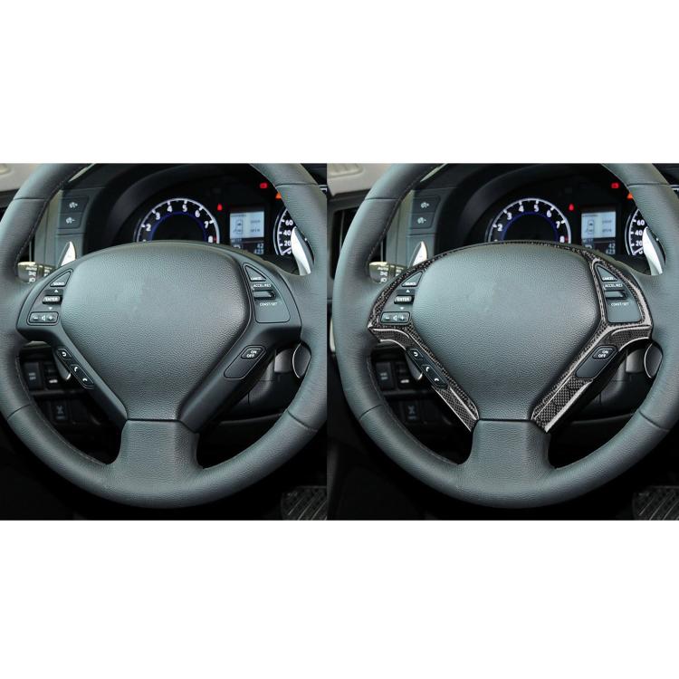 For Infiniti G35/G37/G25/Q60 6pcs /Set Steering Wheel Decorative Cover Trim Sticker(Black) - Car Interior Mouldings by buy2fix | Online Shopping UK | buy2fix