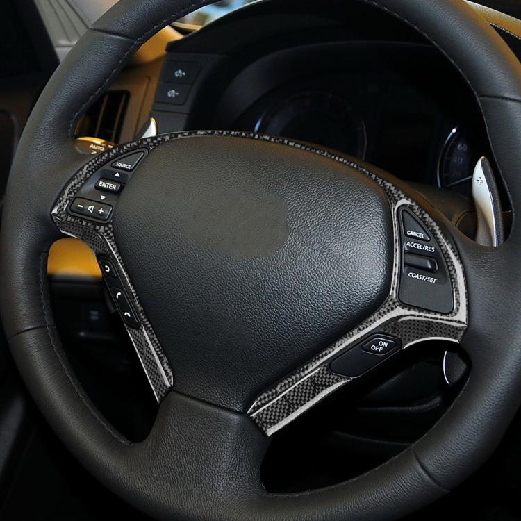 For Infiniti G35/G37/G25/Q60 6pcs /Set Steering Wheel Decorative Cover Trim Sticker(Black) - Car Interior Mouldings by buy2fix | Online Shopping UK | buy2fix