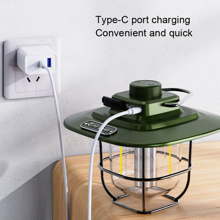 LY02 LED Retro Lantern Hand Tent Lamp USB Charging Camping Light(White) by buy2fix