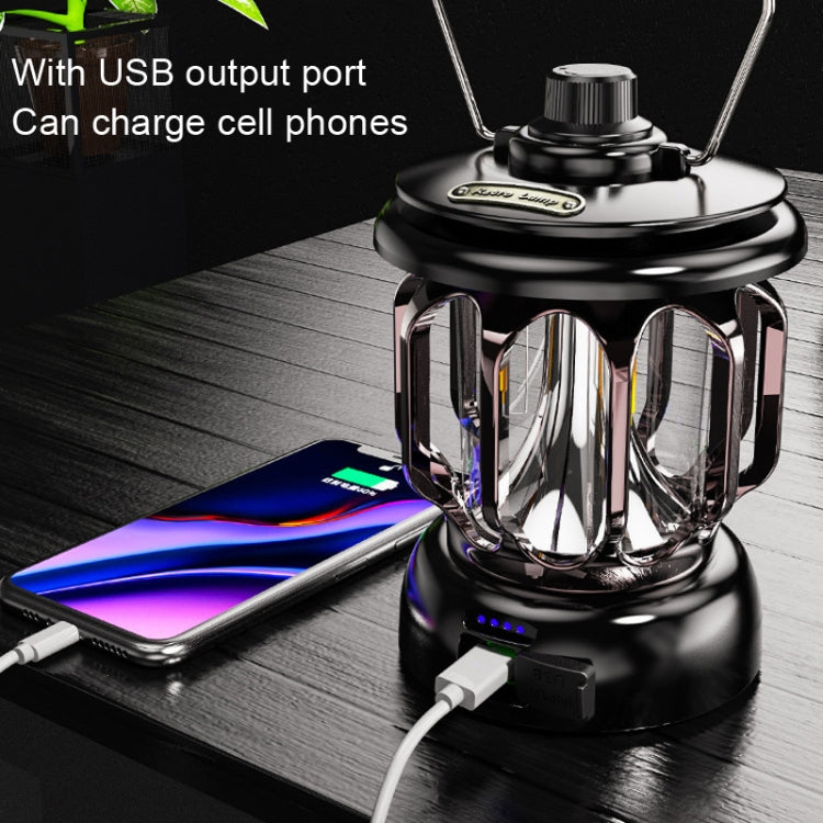 LH-B46 LED Retro Tent Light Convenient USB Charging Camping Light(Black) by buy2fix