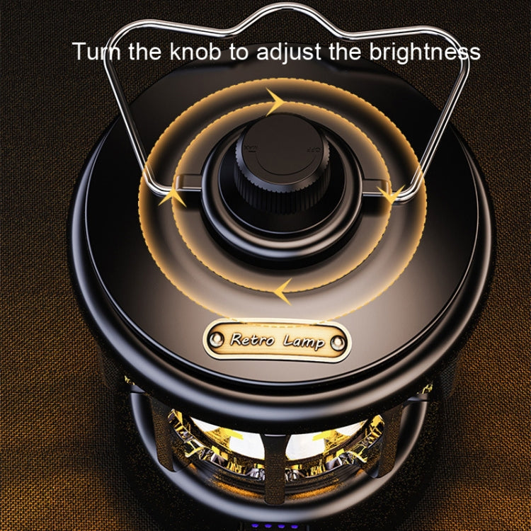 LH-B46 LED Retro Tent Light Convenient USB Charging Camping Light(Black) by buy2fix