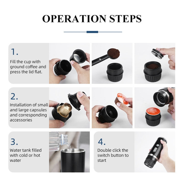 KFJ100 Portable Universal Automatic Espresso Capsule Coffee Maker(Black) - Coffee Machine & Accessories by buy2fix | Online Shopping UK | buy2fix