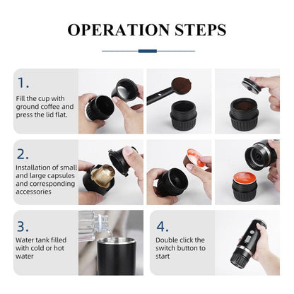 KFJ100 Portable Universal Automatic Espresso Capsule Coffee Maker(Black) - Coffee Machine & Accessories by buy2fix | Online Shopping UK | buy2fix