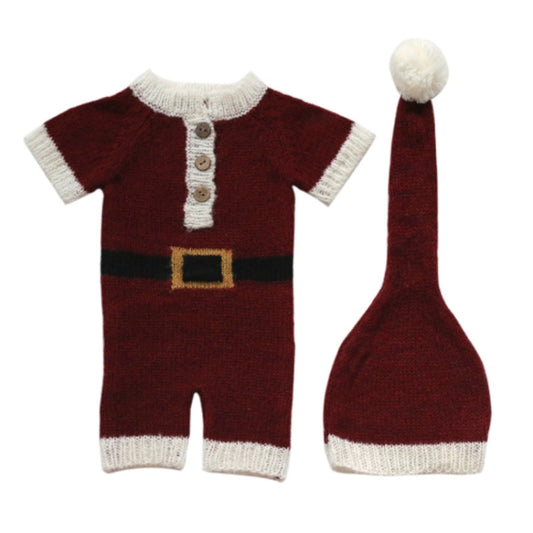 Newborn Photography Clothing Christmas Theme Modeling Mohair Hat + Jumpsuit Suit(Baby Boy) - Baby Photo Props by buy2fix | Online Shopping UK | buy2fix