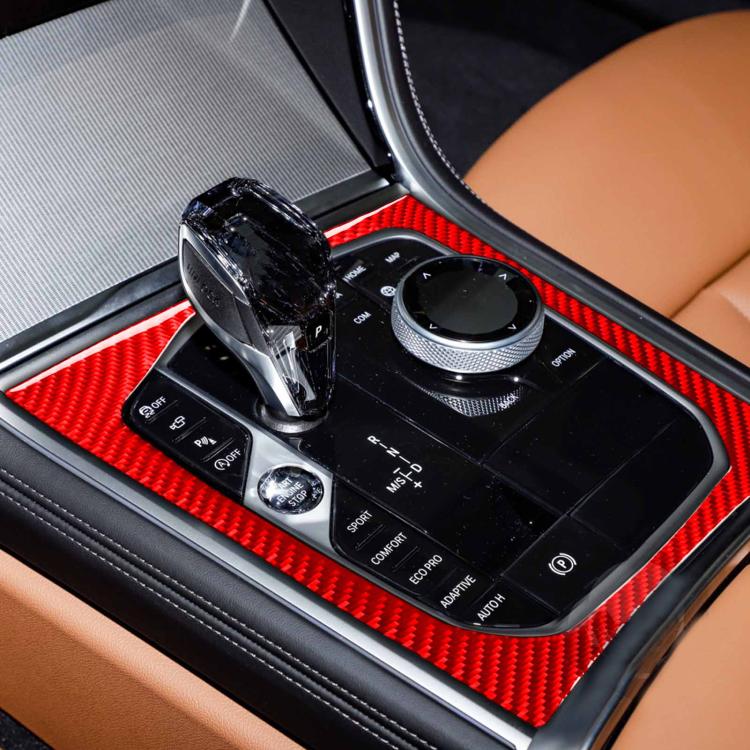 For 2019-2024 BMW 8 Series G14 Left-Hand Drive Central Control Shift Panel Frame Sticker(Red) - Car Interior Mouldings by buy2fix | Online Shopping UK | buy2fix