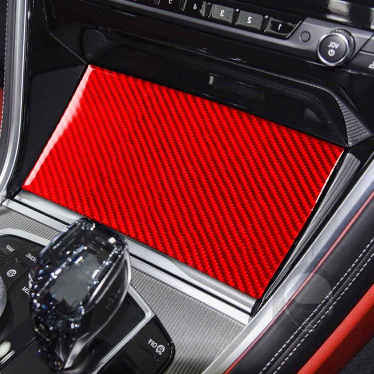For 2019-2024 BMW 8 Series G14 Left-hand Drive Central Control Storage Box Sliding Panel Sticker(Red) - Car Interior Mouldings by buy2fix | Online Shopping UK | buy2fix
