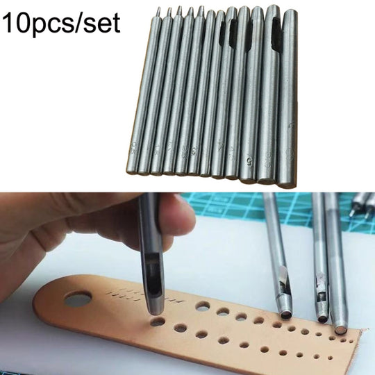 10pcs/set Round Punching Belt Punch Set DIY Leather Tool Belt Rush