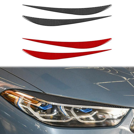 For 2019-2024 BMW 8 Series G14 2pcs /Set Universal Headlight Eyebrow Sticker(Red) - Car Interior Mouldings by buy2fix | Online Shopping UK | buy2fix