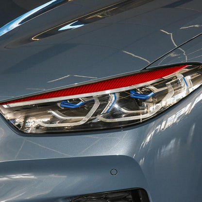 For 2019-2024 BMW 8 Series G14 2pcs /Set Universal Headlight Eyebrow Sticker(Black) - Car Interior Mouldings by buy2fix | Online Shopping UK | buy2fix