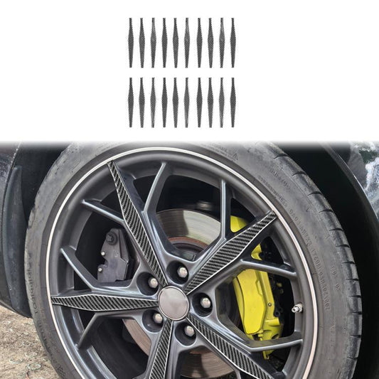 For Chevrolet Corvette C8 20pcs /Set Wheel Trim Stickers(Black) - Car Interior Mouldings by buy2fix | Online Shopping UK | buy2fix